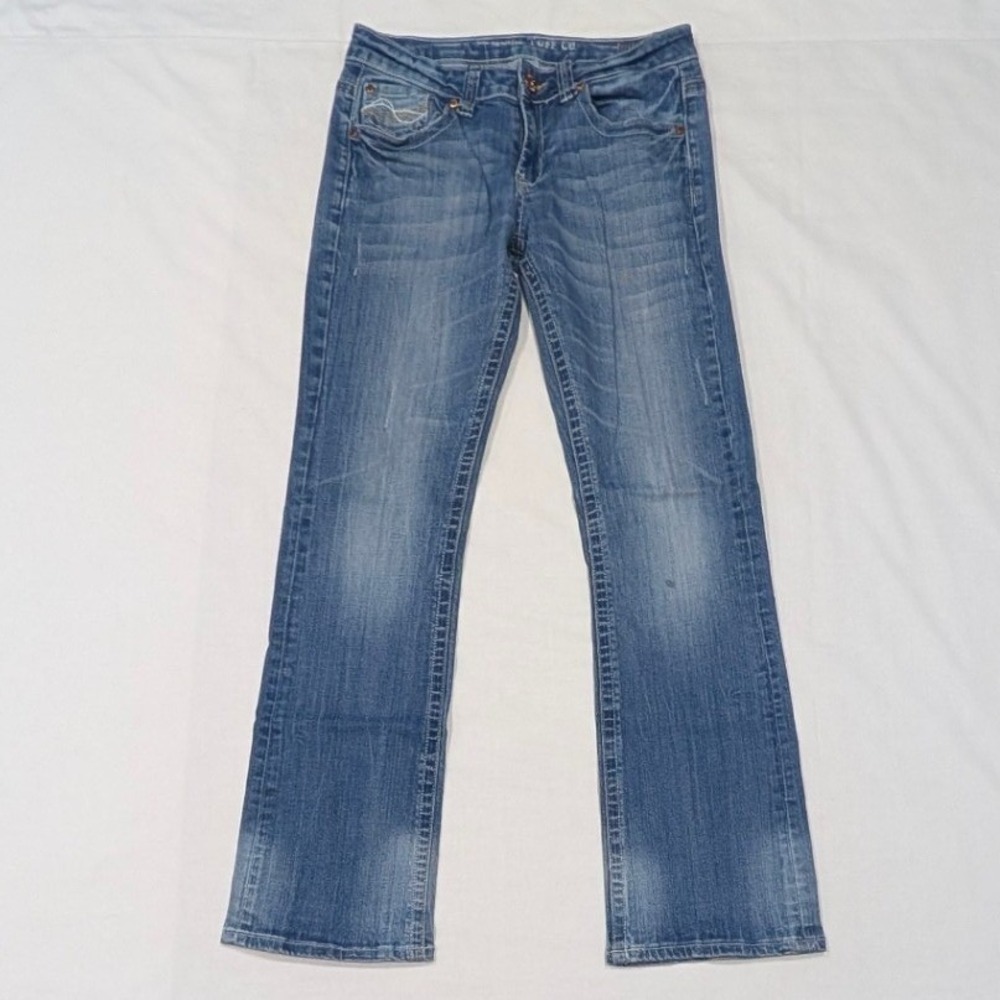 Cowgirl Tuff Indigo Bootcut Jeans Medium Wash Stretch Western Denim W29 L33